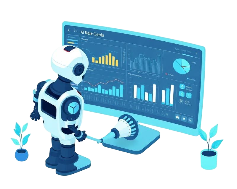 AI robot analyzing student academic data